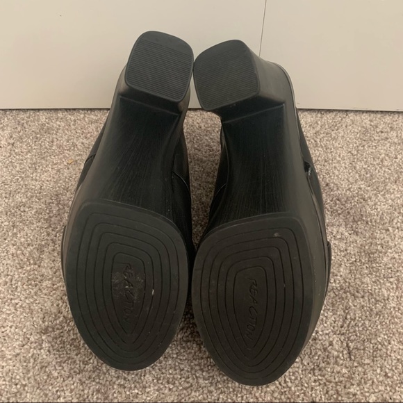 Kenneth Cole Reaction Criss Cross Leather Heels Booties small Platform - Picture 6 of 8